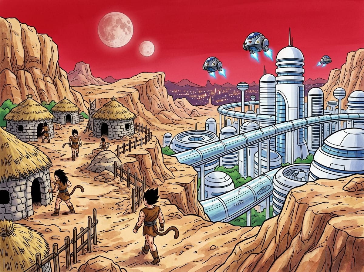 Tuffle Cities Versus Primitive Saiyan Settlements