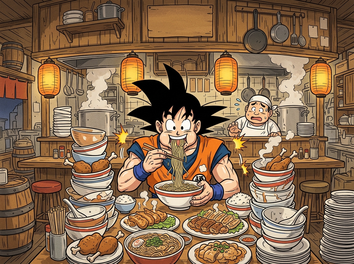 How Much Food Did Goku Eat After the Tournament?